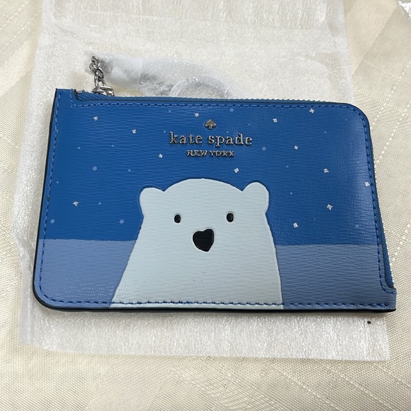 Kate Spade Arctic Friends Medium L-Zip Card Holder - Picture 4 of 7